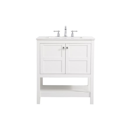 ELEGANT DECOR 30 Inch Single Bathroom Vanity In White VF16430WH